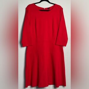 Ann Taylor Vibrant Red Long Sleeve Dress